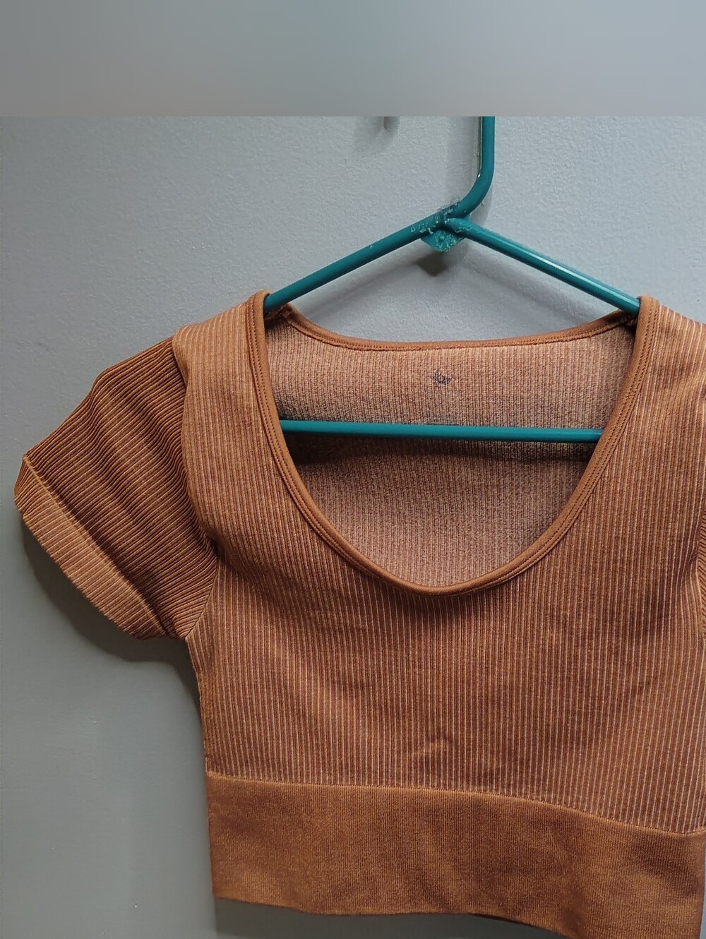 Aerie offline Athletic Ribbed Scoop-Neck Crop Top in Rust